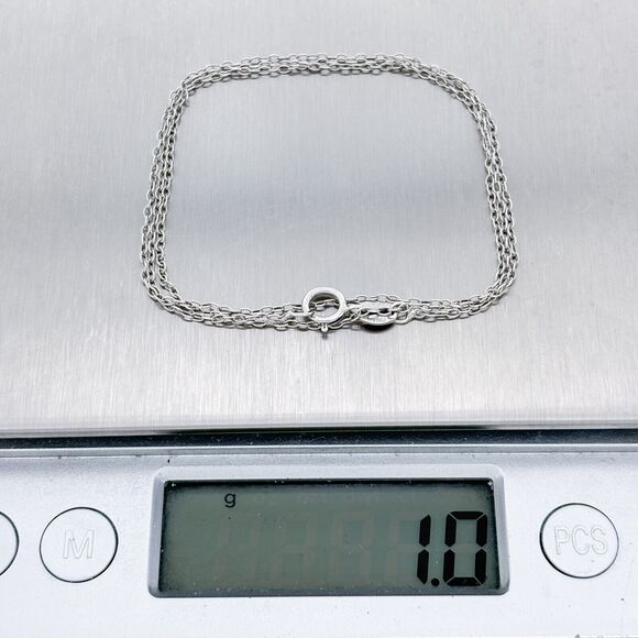 Vintage Italian Sterling Silver 925 1.1mm Cable Chain Necklace 18.5" - Picture 3 of 3